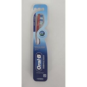 Oral-B Essential Clean Manual Toothbrush Deep Clean Soft Bristles Red NEW